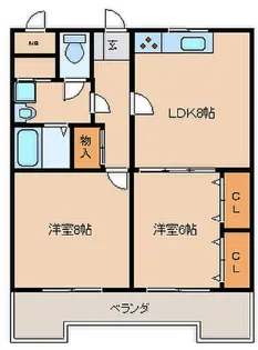 鎮西ビル【8階】の間取り