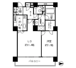 リバーポイントタワー【14階】の間取り