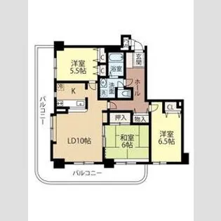 オリンピア南9条マンション【7階】の間取り