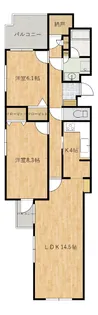 AcityヒルズパレットI番館【9階】の間取り
