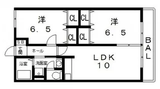 ボヌール久宝園【2階】の間取り