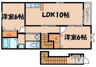 プラシードB【2階】の間取り