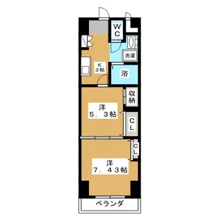 プレステージ宇都宮【6階】の間取り