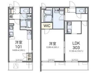 ばうレジデンス湘南【1階】の間取り