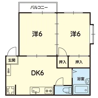 まりんハイツII【1階】の間取り
