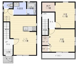 福島県いわき市平泉崎字前原【一戸建】の間取り