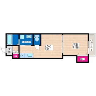 クリエオーレ瓜破東【1階】の間取り