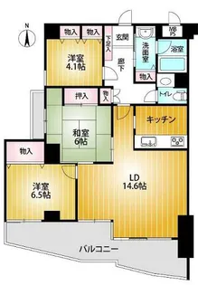 ベルヴィル福生【4階】の間取り