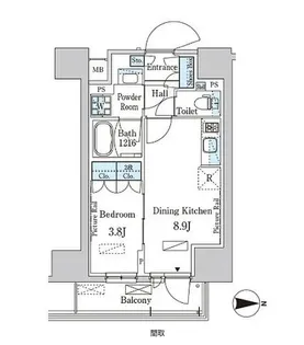 パークアクシス入谷【4階】の間取り