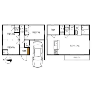 神奈川県横浜市中区矢口台【一戸建】の間取り
