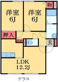千葉県市原市千種3【アパート】の間取り