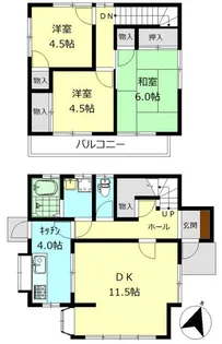 東京都八王子市南陽台2【一戸建】の間取り