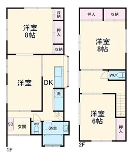 神奈川県横浜市南区庚台【一戸建】の間取り