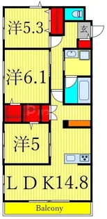 エトワールヴァリ プリミエ【4階】の間取り