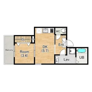 ジーメゾン西湊ウィシエ【2階】の間取り