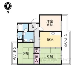 栗東ハイツB棟【4階】の間取り