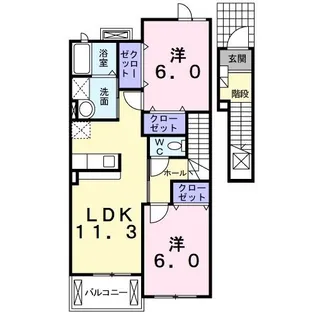 オアシスエイトII【2階】の間取り