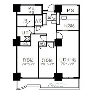 ダイアシティ2000茂庭C1リッヂ【4階】の間取り
