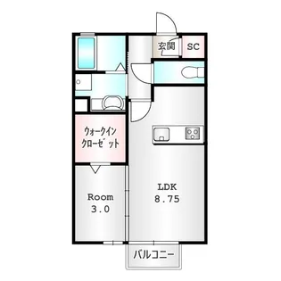 群馬県前橋市小相木町【アパート】の間取り