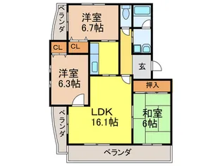 ラ・ヴェ-ル茨木の間取り