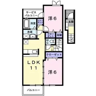 グリーンフォレストII【2階】の間取り