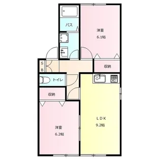 2LDKの間取り画像