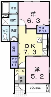 グリーンガーデン・いの【1階】の間取り