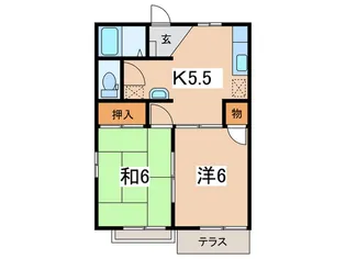 シャトレ-オオヤマ【1階】の間取り