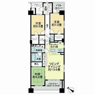 マイキャッスル八景島アクア・シェーナ【7階】の間取り