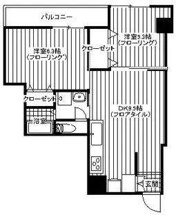 サンビレッジ国立【3階】の間取り