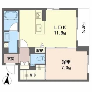マグノリア上杉【1階】の間取り
