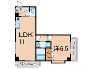 クレール浅野【3階】の間取り