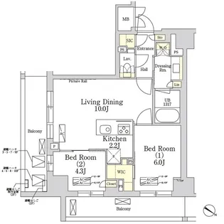 THE CLASS MINAMIAZABU【7階】の間取り