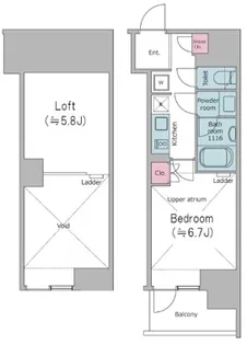 クロスレジデンス大崎【3階】の間取り
