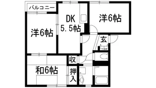 ロジュマン緑ヶ丘【1階】の間取り