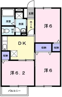 フローラ東雲【1階】の間取り