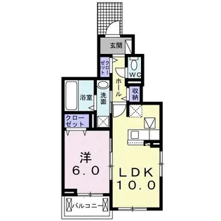 ルミエール カメキタB棟【1階】の間取り