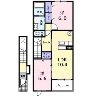 リバーサイドリエゾン【2階】の間取り
