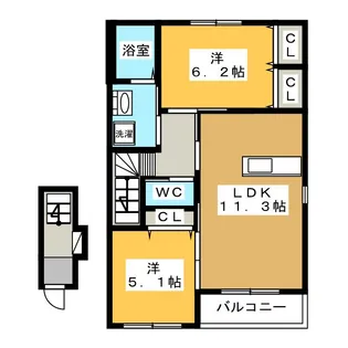 リバレイン【2階】の間取り