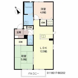 ディアス城原 B棟【2階】の間取り