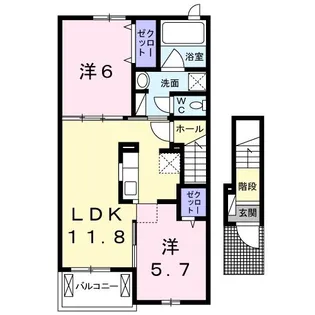 ニルマーネル高宮I【2階】の間取り