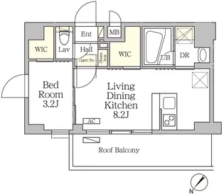 アジールコート池尻大橋【1階】の間取り