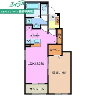 カーサプレッソ【1階】の間取り