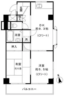 ニューハイム小原【4階】の間取り