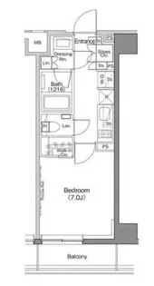 ザ・パークハビオ神楽坂香月【1階】の間取り