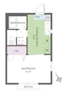 ディアス雪谷【1階】の間取り