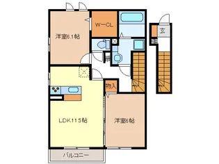 カーサ・ウィステリア【2階】の間取り