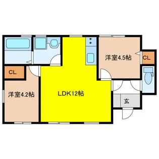 リーブルファイン島栄町【1階】の間取り