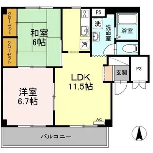 グランデュール高柳 A棟【1階】の間取り