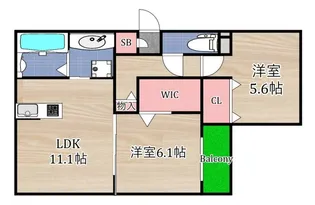 クラシスト今津中【1階】の間取り